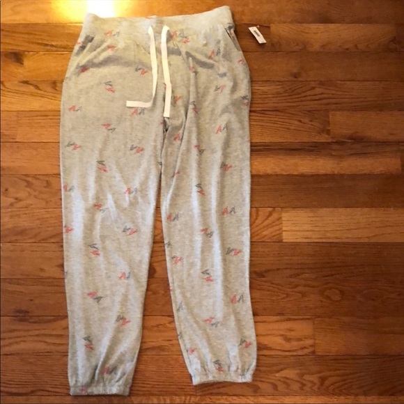 LOVE BY GAP gray pajama pants with love down the pants NWT M - Picture 1 of 9